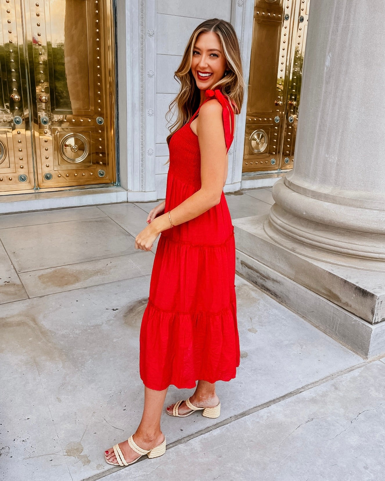 Amazon.com: Sergio Hudson, Nadia cutout Midi Dress, 6, Red : Luxury Stores